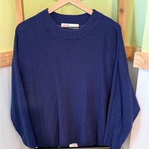 Free People Deep Blue Crewneck Sweater